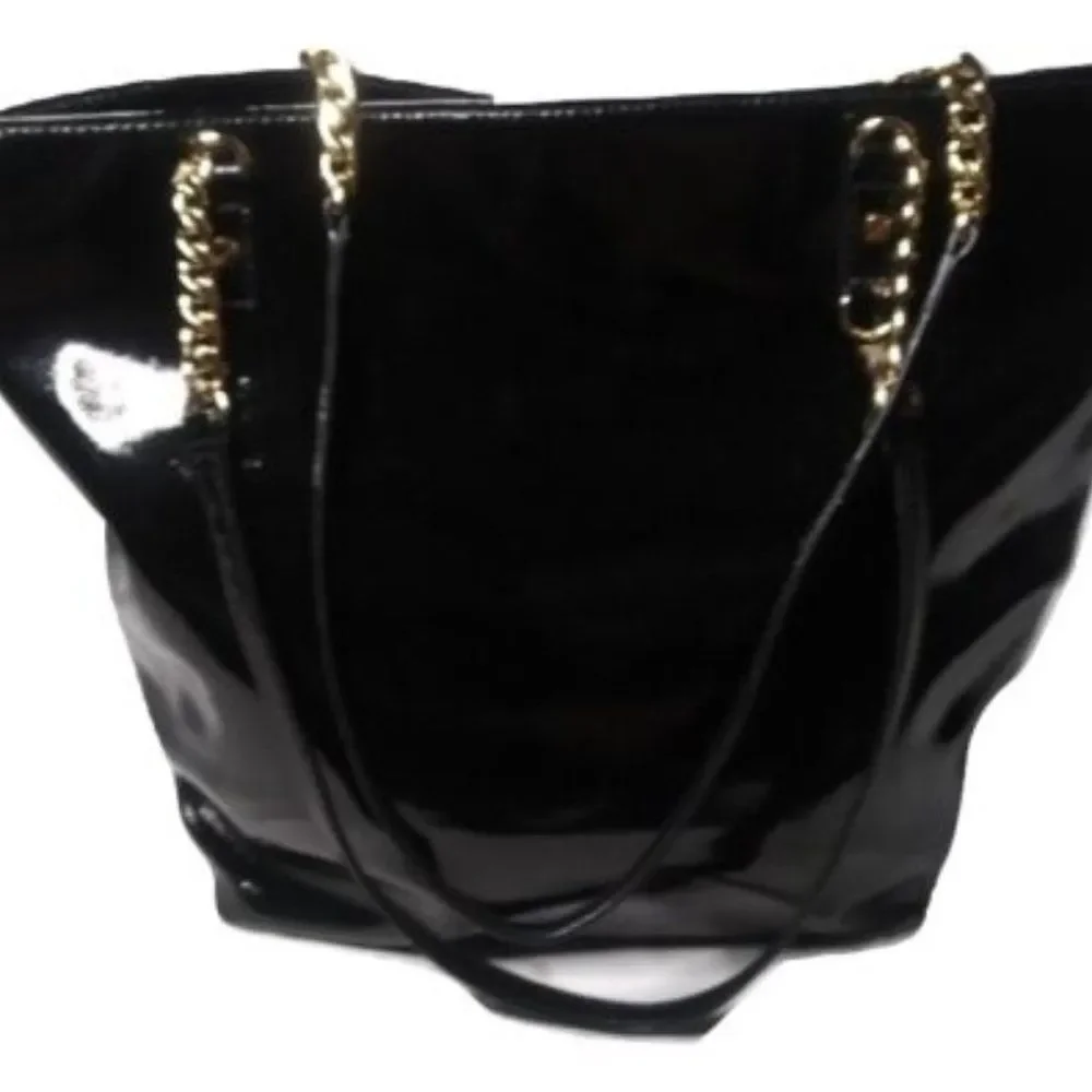 Michael Kors North South Jet Set Black Chain Tote Bag Carry All